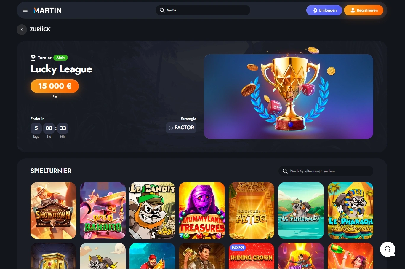 Exklusive Turniere und Sonderangebote für aktive Spieler bei Martin Casino